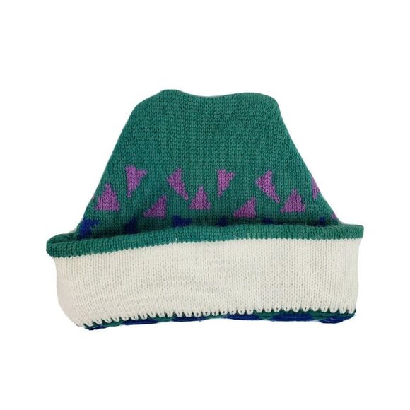 Vintage Adult Winter Hat Beanie Ski Snow Wool Geometric 80s 90s USA - Picture 4 of 7